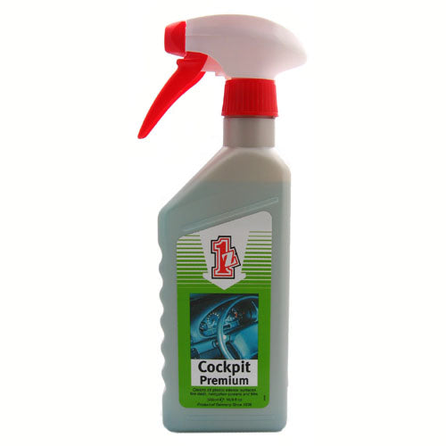 A bottle of 1z einszett Brand Cockpit Premium car windshield washer fluid on a plain white background.