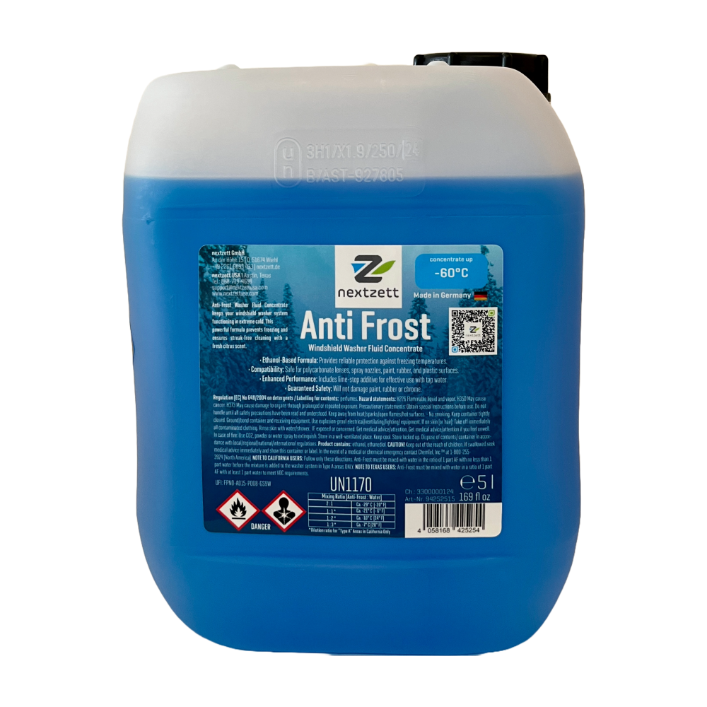 nextzett Anti Frost Washer Fluid 5 liter 169 fl oz 1.3 Gallons