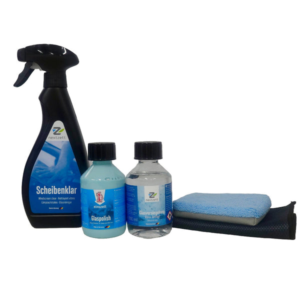 Glass cleaning and protection kit