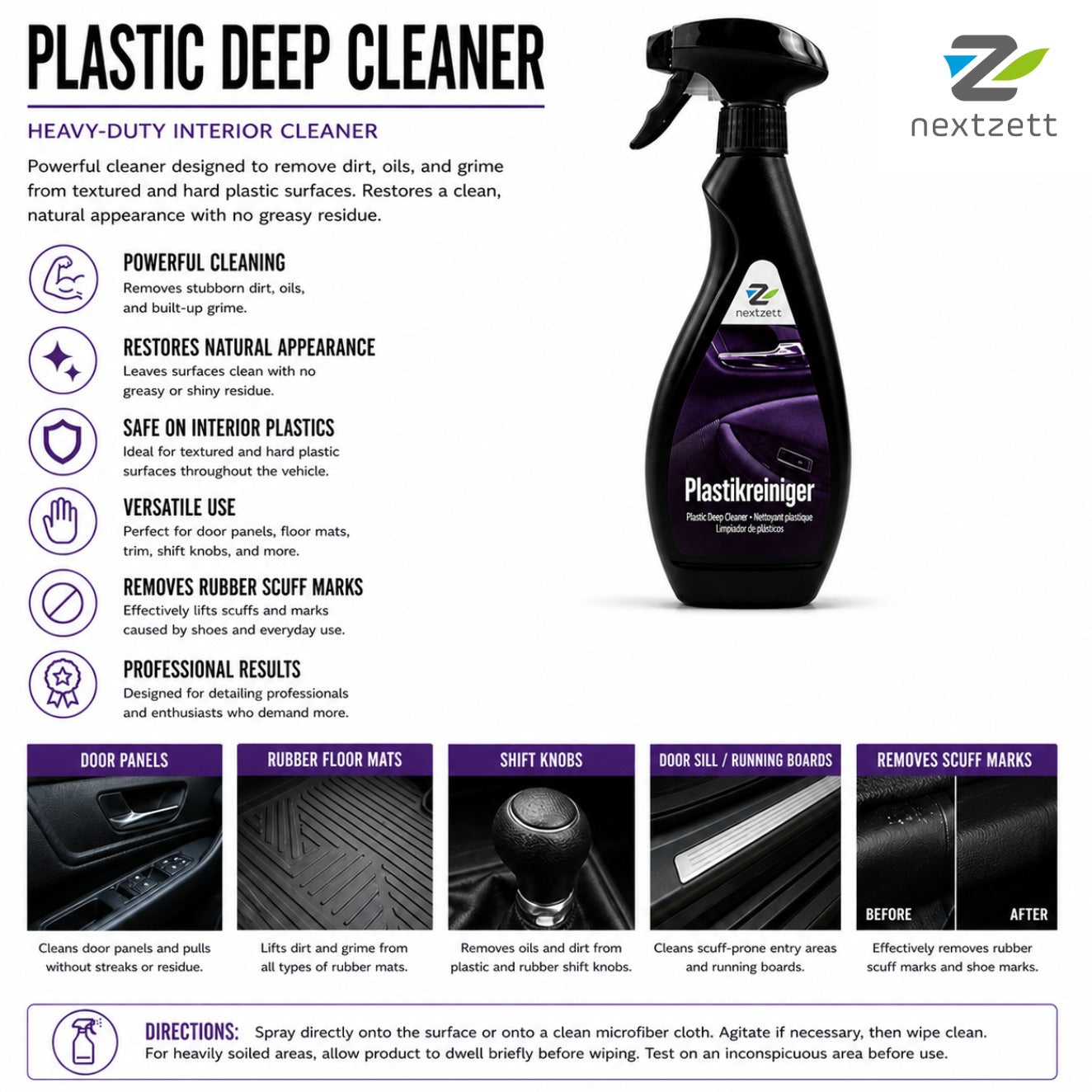 nextzett Plastic Deep Cleaner - Plastic car interior cleaner