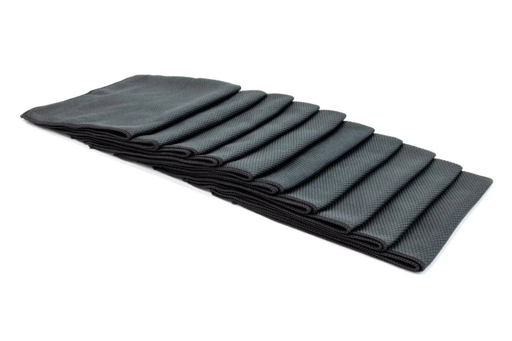 10 of the Black Ultra Glass Microfiber Towel on a white background