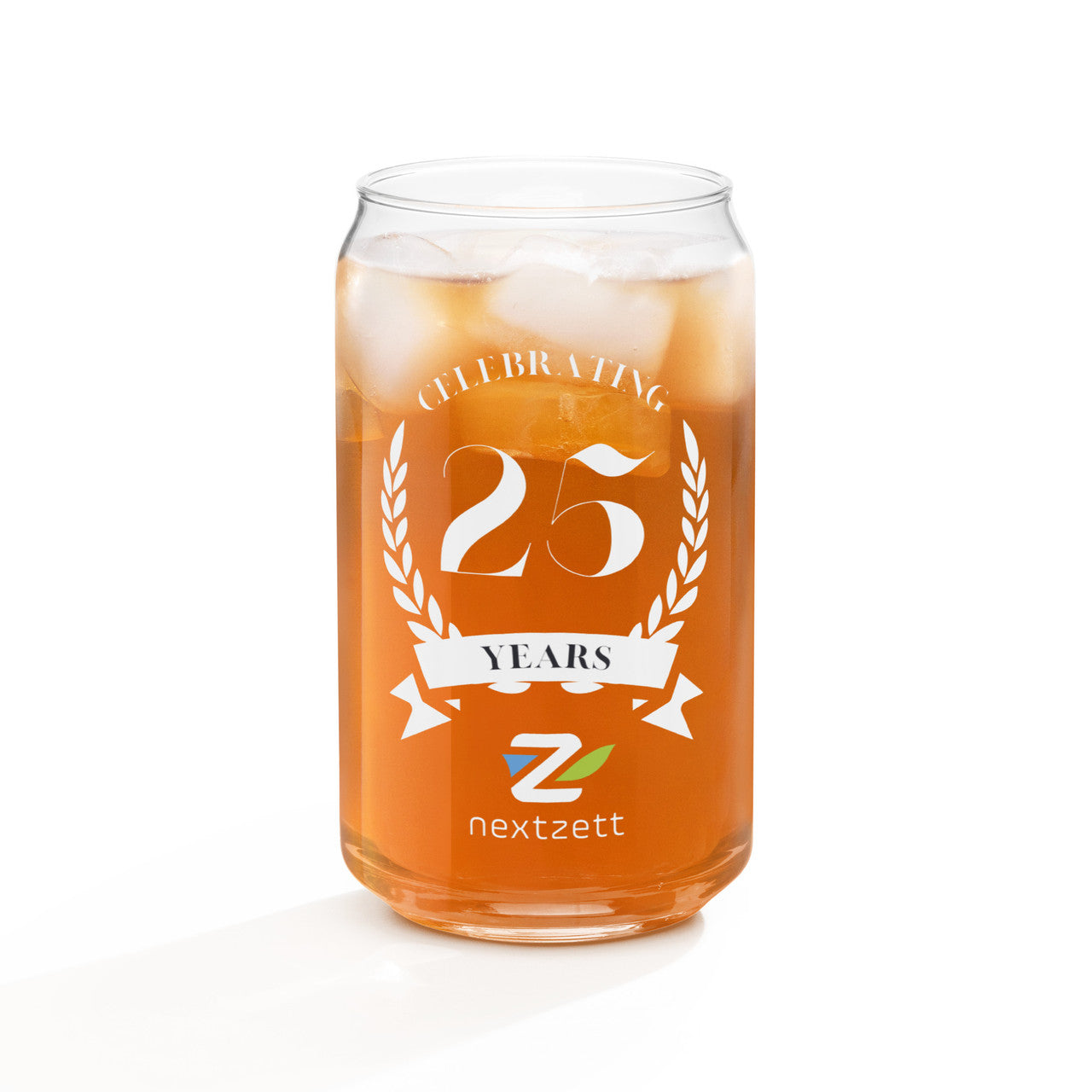 nextzett 25th anniversary can shaped glass limited edition