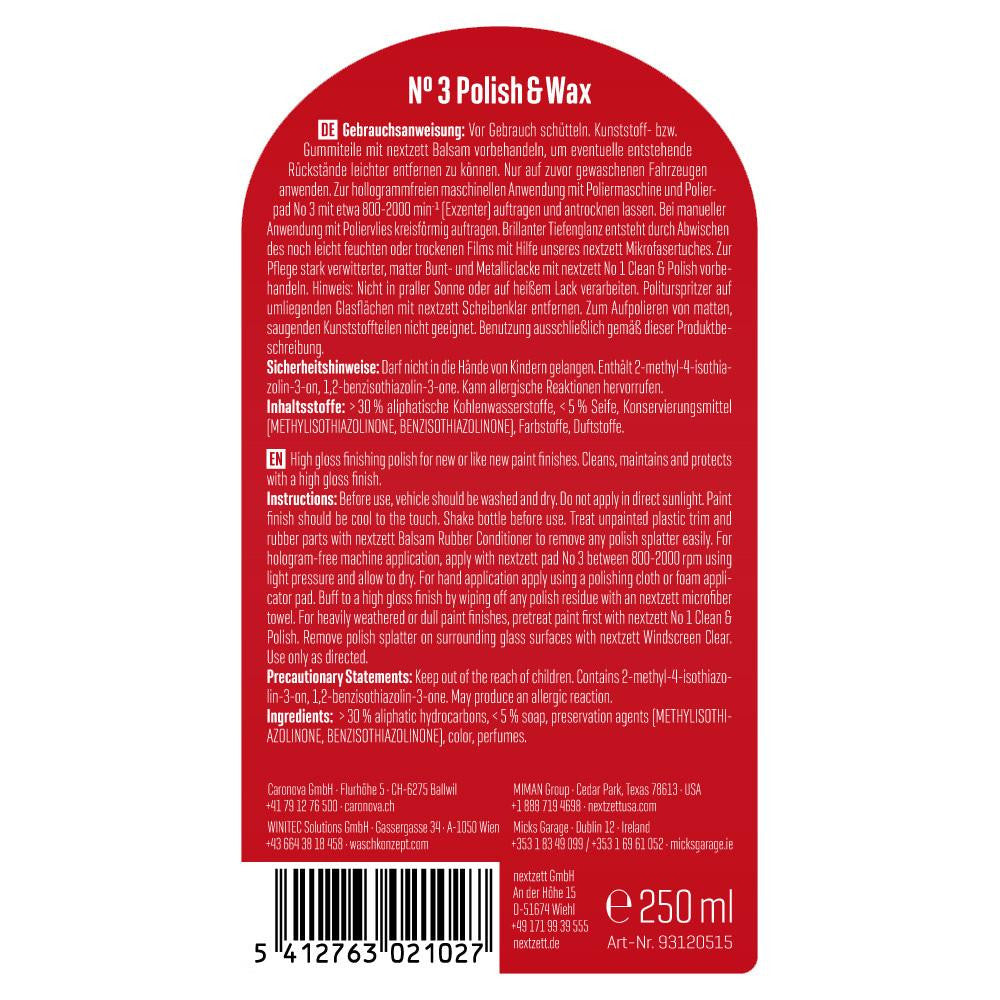 No. 3 Polish & Wax - 250 ml (8.5 oz)