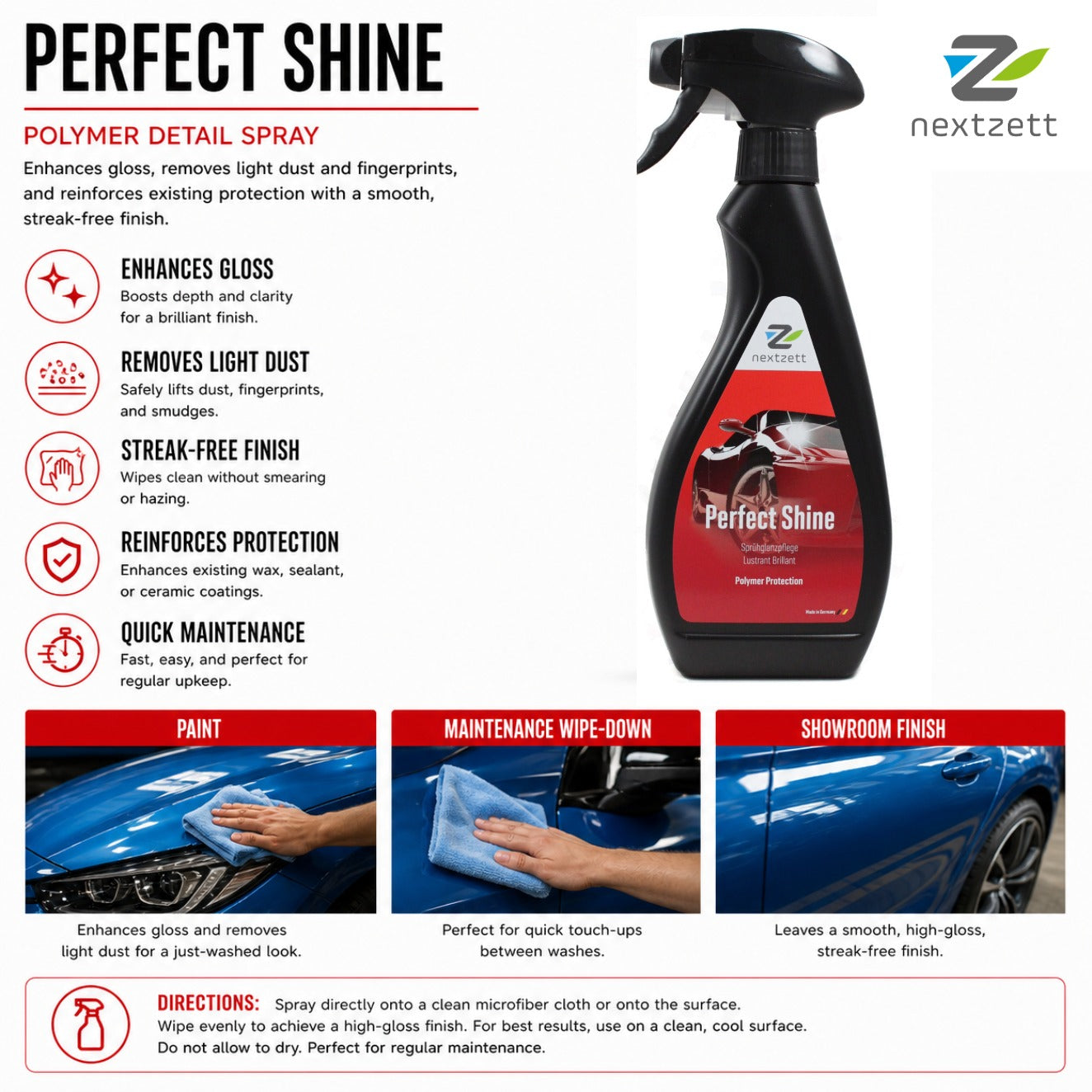 Perfect Shine - 16.9 oz - Detailing Spray | nextzett USA